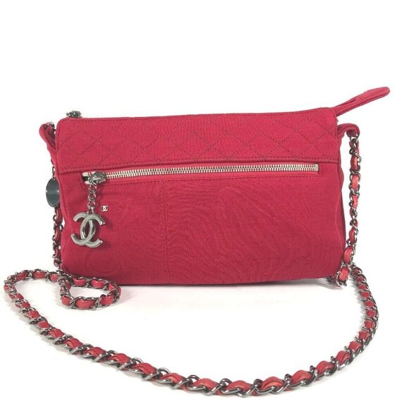 CHANEL Pochette CC CC Mark Matelasse Quilted Bag Crossbody Shoulder Bag - Picture 1 of 16